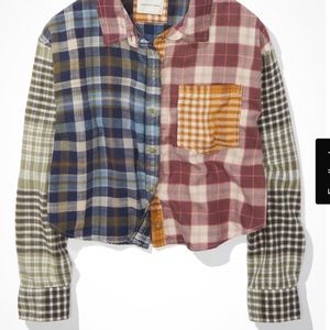American eagle cropped flannel